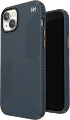 Speck iPhone 14 Plus Case - Drop Protection, Scratch Resistant, Dual Layer Slim Phone Case for 6.7 Inch iPhones 14 Plus - Built for MagSafe - Presidio2 Grip - Charcoal/Cool Bronze/White