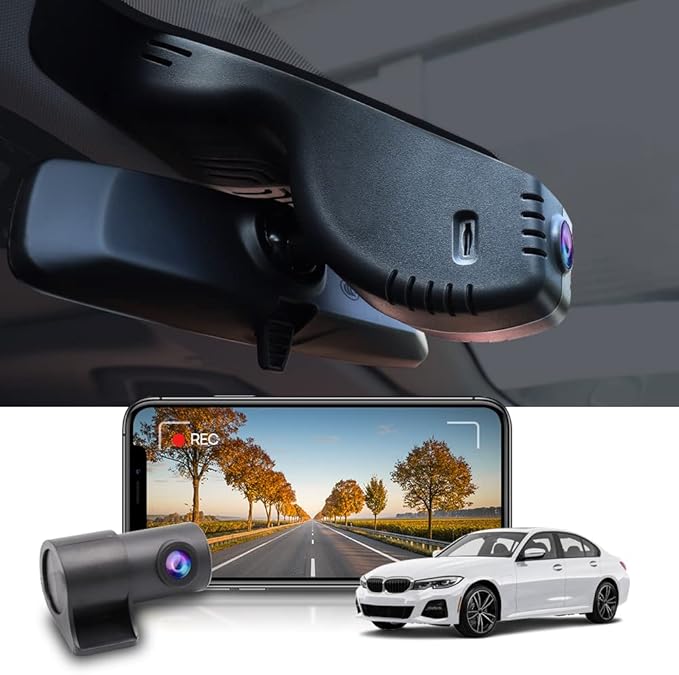 Fitcamx Front 2160P+Rear 1080P Dash Cam Adaots for BMW 3 4 M3 M4 2020-2024 (Model C) 330i 430i Xdrive 330e M340i M440i Coupe, OEM Look, WiFi Connect & APP, Dual Loop Recording, G-Sensor, 128GB Card