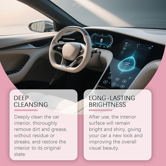 Car Interior Care & Cleaner Spray, 237ml Polishing Cleaner Car Interior Spray, Powerful Interior Detailer Spray for Cars, Multifunctional Car Interior Cleaner for Dashboards, Seats (2Sets)