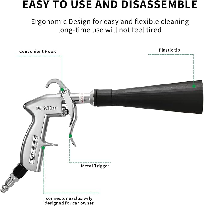 GOCCIDA Air Blower Gun Interior Car Detailing Tools for Car Dry Cleaning with Nozzle and Dusting Brush (HCL-15-1)