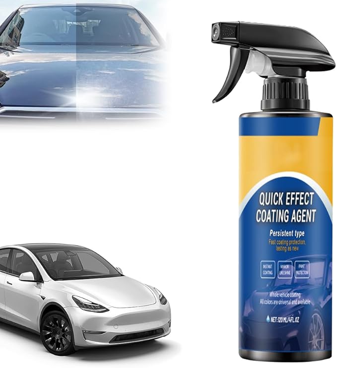 Car Quick-Acting Coating Agent Spray, 120ml Car Nano Hydrophobic Ceramic Coating Kit, Easy-To-Spray Auto Paint Protection For Vehicle Shine & Protection (1PCS)