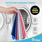 AIDEA Microfiber Cleaning Cloth Roll, Shop Towels 55 Sheets Washable, Microfiber Towels for Cars, Shop Rags Reusable Paper Towel for Automotive, House, Kitchen, Cleaning Supplies 11×9", Dark Blue
