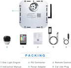 AMKI High Brightness 32W Twinkle Sound Mode RGBW Light Source Engine Driver Remote/APP Control Starlight Box Motor for Fiber Optic Star Ceiling Light Kit