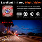 Dash Cam for Cars, 1080P Full HD Dual Dash Cam Front Inside, WiFi, 2" Screen, Night Vision, G-Sensor, Loop Recording, 170° Wide Angle, APP Control (Dual Dashcam)