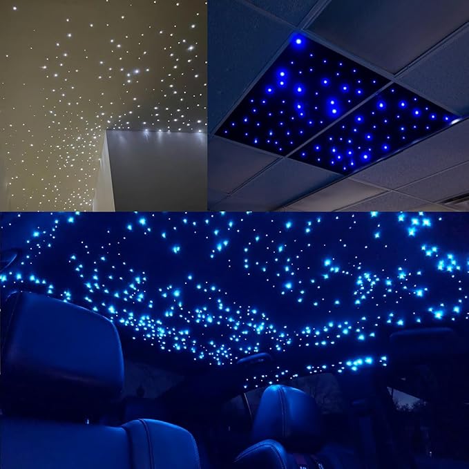 AKEPO Car Home Use 32W RGBW Twinkle+ Sound Activated+ APP Fiber Optic Lights Kit Star Ceiling Sky Light with Total 800pcs in 13.1ft/4m + 9.8ft/3m Long Optical Fiber Cable for Indoor or Interior Decor