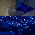 AKEPO 32W Dual Head RGBW Twinkle+ Sound Activated+APP Fiber Optic Lights Kit Star Ceiling Sky Light 16.4ft/5m Total 1550pcs of Mixed Strands 0.75+1+1.5mm for Home Indoor Decor/Car Headliner Starlight