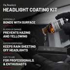 Dr. Beasley's Headlight Coating Kit for Auto - Hydrophobic Nano Ceramic Coating, Prevents Fogging and Hazing, UV Inhibitors, Easier Cleaning, Sheets Liquids, Blocks Contaminants