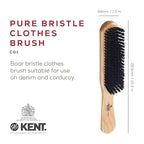 Kent CG1 Clothes Brush Cherrywood 100% Natural Black Bristle and Lint Remover Especially for Jeans or Corduroy Garments for Keeping Fabrics Free from Fibres, Fluff and Pet Hair. Made in England