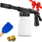 ARTIPOLY Car Wash Foam Gun + Microfiber Wash Mitt - Car Foam Sprayer - Foam Cannon for Hose - Spray Foam Gun Cleaner - Snow Foam Blaster for Cars, Boats, RVs, Foam Cannon Connects to Any Garden Hose