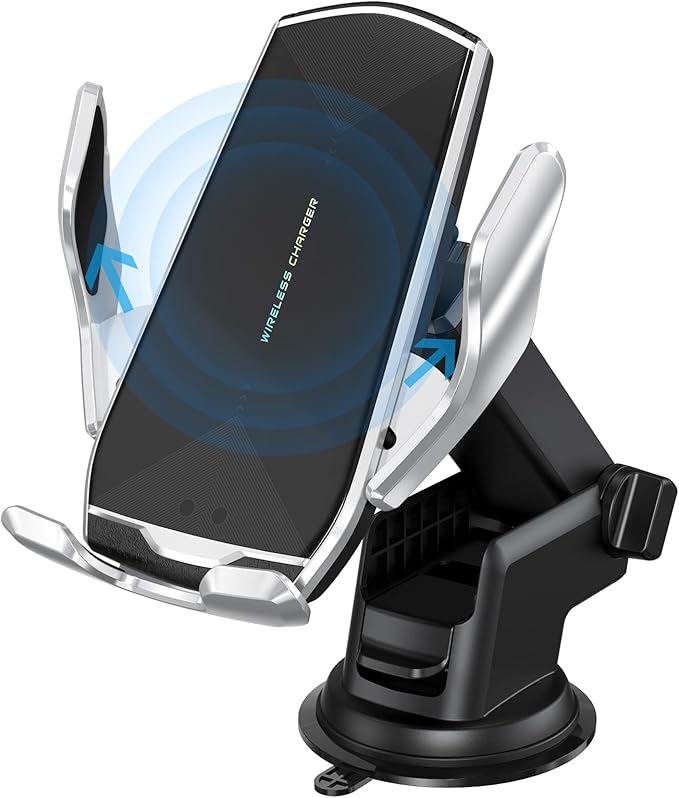 Car Phone Mount,Auto-Clamping Smart Sensor 10W Qi Fast Charging Car Front Windshield Dashboard Air Vent Phone Holder Compatible with iPhone12/12 pro max/Samsung S20/note 20 All 4.7-6.7 Inch Smartphone