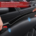2PCS New Car Seat Gap Filler with 2 Storage Areas, Stylish Car Seat Gap Storage for Stabilizing Phone, Keys Wallet, Universal Car Seat Gap Filler Organizer for Women Men (Black)