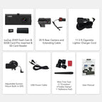 4K 3 Channel Dash Cam Front and Rear - Dash Camera for Cars - 5.8GHz WiFi GPS dashcam with IR Night Vision, 2.5K+1080P*2 Triple Car Camera 3.16" IPS, 32GB Card, G-Sensor, 24H Parking Mode