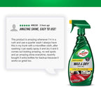 Turtle Wax Quick and Easy Wax and Dry Spray Wax - 1 Step - Carnauba Shine - Prevents Water Spots - Repels Rain