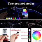 LED Interior Car Strip Light, Multicolor RGB 9 in 1 Optic Ambient Lighting Kits，Dual Control with Switch and A P P, Neon Lights On Car Dashboard with Music Sync Mode (9 in 1)