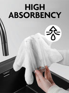 Fantasticlean Microfiber Cleaning Cloth Roll -90 Pack, Tear Away Microfiber Towels, 12" x 12", Reusable, Washable, Scratch Free, Ultra Absorbent Dishcloth for All-Around Cleaning Supplies (White)
