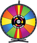 Spin to Win Table Stand Dry Erase Prize Wheel – 30 Inch Desktop Spinning Game Wheel, Durable Wood Construction, Balanced for Fair Odds, Trade Show Raffle Event, Special Sections
