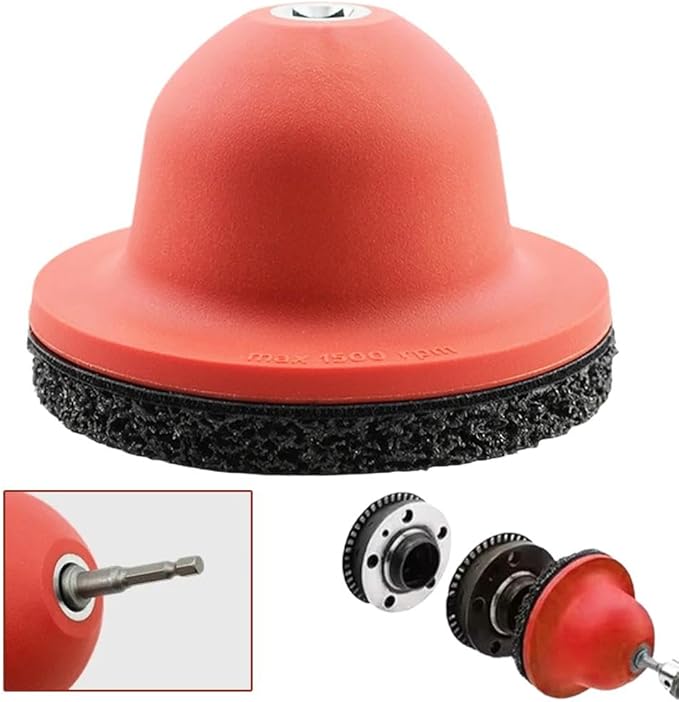 Wheel Hub Grinder Cleaning Tool,150mm Professional Wheel Hub Cleaner Hubs Resurfacing Kit,Whee-l Hu-b Grinder Ball Head Car Cup Brush Cleaning Set,for Tyre Change Rim Clean-ing and Rust Removal