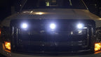 iJDMTOY 3pc Set Custom Retrofit Xenon White Front Grille Mesh Mount LED Lighting Kit Compatible With Trucks SUVs