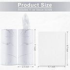 SINGARO Car Tissue Holder, 4 Pack Car Cup Holder Facial Tissues with Travel Tissue Bag, Quick and Convenient Flower Combination Car Tissue Box(4 Canisters/200 Tissues) White