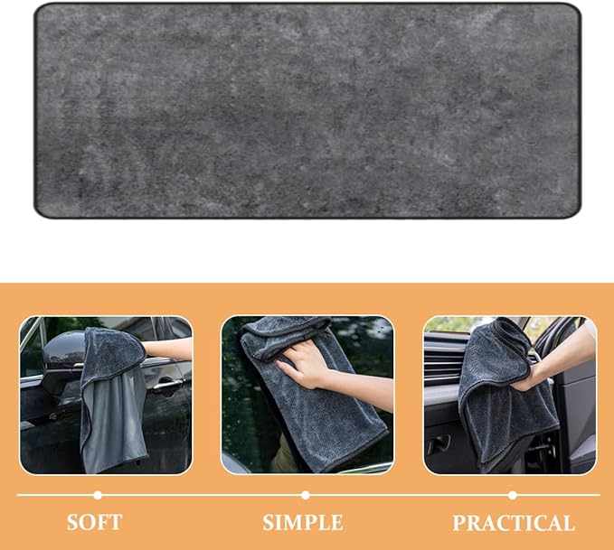 Milisten Car Wash Towel 60x160cm Microfiber Car Drying Cloth Extra Thick Absorbent for Detailing and Polishing