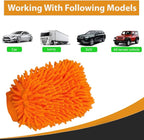 TOP VACUUM PARTS Premium Scratch-Free Microfiber Wash Mitt - Orange, Ultra-Soft Car Wash Glove for Swirl-Free Finish, Safe for Cars, Trucks, SUVs, Motorcycles, and More