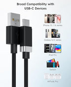 Magtame StayCable 2Pack USB A to USB C Cable with Magnetic Holder 3.3FT, Anti-Drop 3A Fast Charging and Data Sync Type C Cable, Braid Charger Cord for iPhone 17 16, Bedside, Desk, Car Cord Management