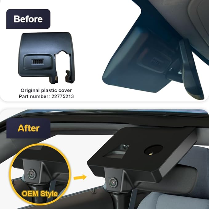 Fitcamx 2K Dual Dash Cam for 2015-2020 Chevy Suburban & Tahoe (with Auto-Dimming), OEM Style, Front 1440P+Rear 1080P HD Video, Loop Recording, Built-in WiFi & APP, G-Sensor, Easy to Use, 64GB Card
