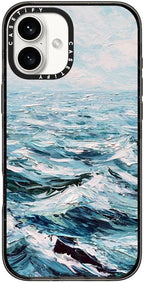 CASETiFY Impact Case for iPhone 16 Plus [Slim / 8.2 ft. 4X Military Grade Drop Protection/Compatible with Magsafe] - Deep Blue Sea - Clear Black