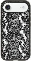 CASETiFY Impact iPhone Air Case [Slim/Compatible with Magsafe / 8.2 ft. 4X Military Grade Drop Protection] - Lace Pattern - Clear Black
