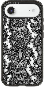 CASETiFY Impact iPhone Air Case [Slim/Compatible with Magsafe / 8.2 ft. 4X Military Grade Drop Protection] - Lace Pattern - Clear Black