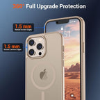 SUPFINE Magnetic for iPhone 13 Pro Max Case(Compatible with MagSafe)(Military Grade Drop Protection) Slim Translucent Matte Shockproof with Anti-Fingerprint Phone Case,Desert Gold