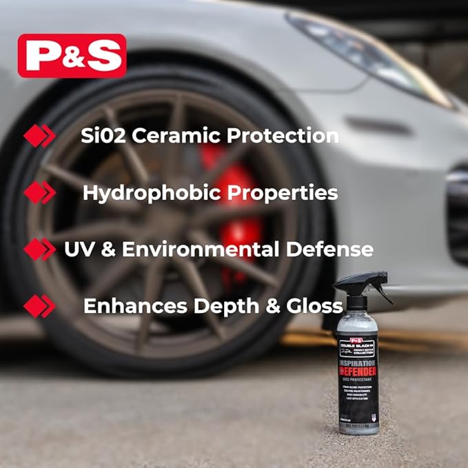 P & S Professional Detail Products Defender SiO2 Protectant Coating Topper & Standalone Sealant High-Gloss, Slick Finish Easy Spray & Wipe Renny Doyle Double Black - 1 Gallon