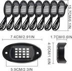 Kairiyard 8 Pods Rock Lights, RGB LED Rock Lights APP Control Music Mode Multilcolor Waterproof Underglow kit for Trucks Car ATV UTV RZR SUV