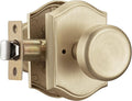 Interior Pismo Doorknobs for Bath & Bedroom, Gold Door Knobs with Camelot Trim, Satin Brass Door Knob with Lock