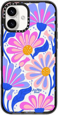 CASETiFY Impact Case for iPhone 16 Plus [8.2ft 4X Military Grade Drop Protection/Compatible with Magsafe] - Mystic Daisy - Clear Black
