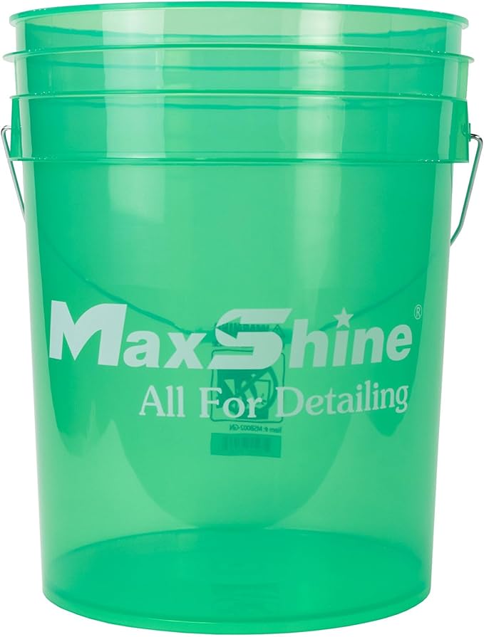 Maxshine 5 Gallon Universal Detailing Bucket (Green) – Car Wash Bucket for Scratch-Free Washing, Garage Storage & Detailing Tools – Holds Soap, Foam Cannon, Microfiber Towels & More