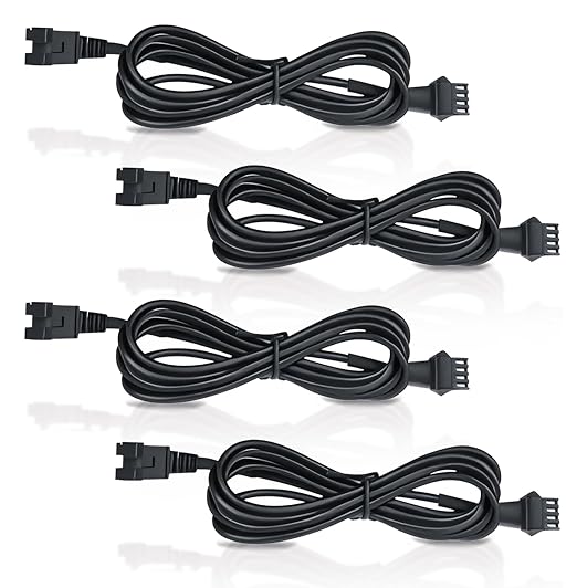 Rock Light Extension Wire 4 Pin 4 Pcs 4 Pin 60 inch, Pure Copper Insulated Cable LED Cable Cord Set for Motorcycle ATV Golf Car Trucks Neon Strip