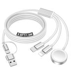 Travel Essentials for Apple Watch Charger,iPhone Charger,3 in 2 Type C/L/Magnetic Fast Charging Cable,Multi Charging Cable Portable Designed for iWatch Series,iPhone 17-11,Galaxy S26-S21,Car-6FT