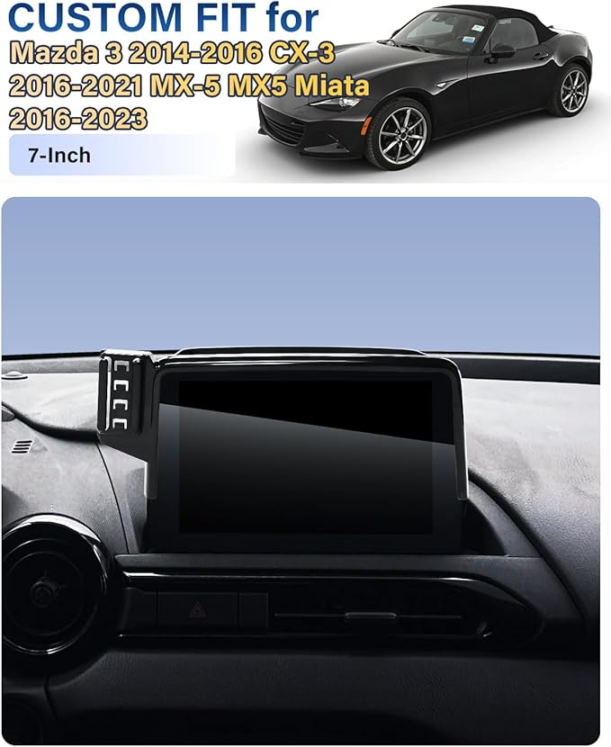 Magnets Phone Mount for Mazda 3 2014-2016/CX-3 2016-2021/MX-5 MX5 Miata 2016-2023 Accessories 7-Inch Screen Fixed Clip, Cell Phone Base Automobile Cradles Magnetic Phone Holder Compatible with MagSafe
