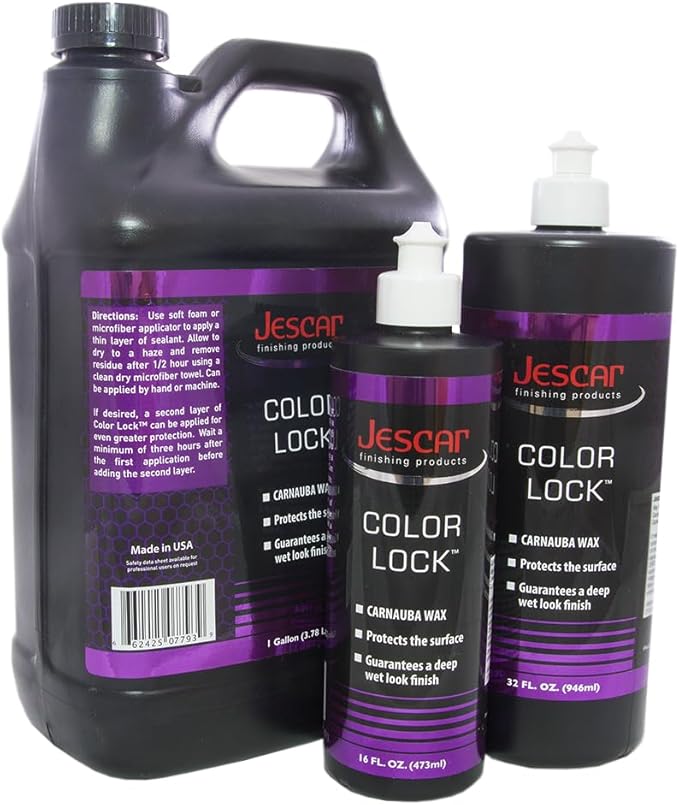 Jescar Color Lock Carnauba Wax -128oz, High Gloss Finish, Long lasting, UV protection, Easy application on Cars, RVs, Boats, Motorcycles, Premium Carnauba Wax, Use by hand or machine