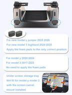 for Tesla Model Y 3 (Juniper & Highland Included) Under Screen Storage Shelf Organizer Tray Box Open-Close Hidden Center Console Organizer for Model Y 2020-2026 & Model 3 2017-2025 Accessories