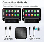 Wireless CarPlay Adapter for Apple iPhone, Android Auto Wireless Adapter for Samsung Galaxy/Motorola, 2025 Upgrade Plug & Play Fast Connection Car Play (Black)