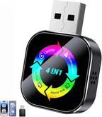 2026 Upgraded 4-in-1 Wireless CarPlay Adapter, Convert Wired to Wireless CarPlay & Android Auto, Support AirPlay & Screen Mirroring, Zero Latency Plug & Play, USB/Type-C for iPhone iOS & Android