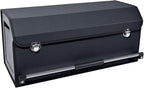 XCF Car Organizer Trunk, Durable Collapsible Leather Trunk Organizer with Lid and Sturdy Handle, Auto Cargo Storage Compartments, SUV/Car Accessories for Men/Women (11.4 x 27 x 12.2, Black)