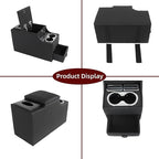 time secret Universal Center Console Between Seat for Minivans, SUVs, Middle Van Console Floor Console Organizer Storage Box (with Locking&Tissue Box Design)
