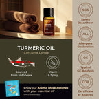 100% Pure Turmeric Essential Oil - 0.34 Fl Oz - Turmeric Oil for Hair, Skin, Diffuser, Aromatherapy & DIY Candle Making Scent