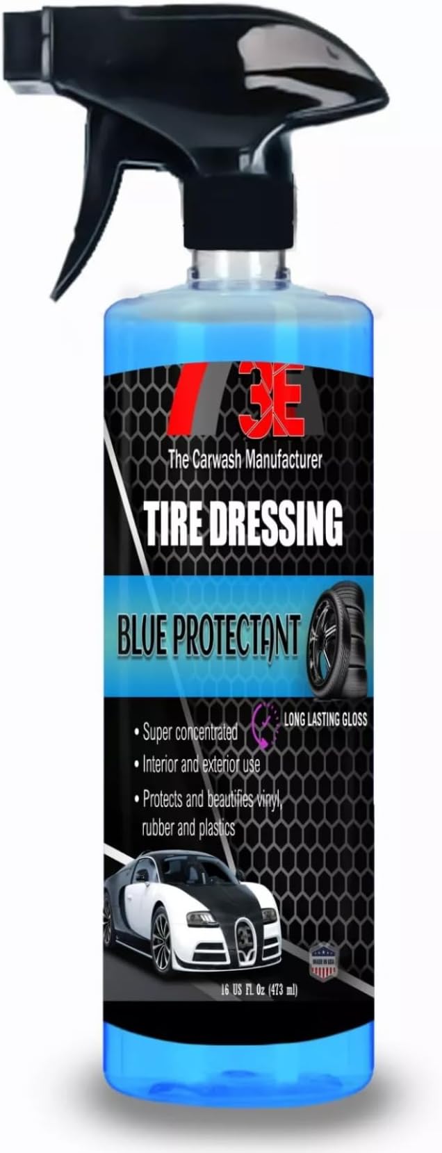 Blue Protectant Premium Spray-on Tire Shine, High Tire Shine Sprayable Dressing and Protectant for Tires, Trim, Rubber and Plastic, Long Lasting Premium Dressing (16 oz)