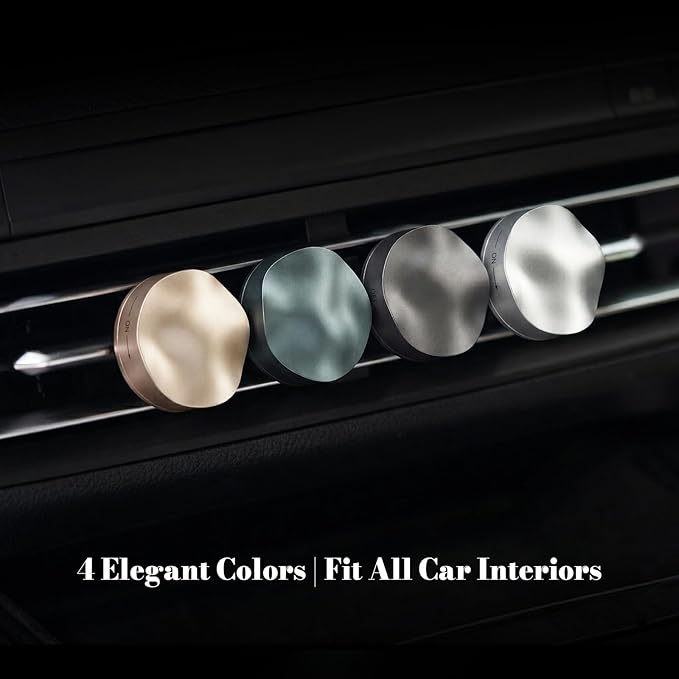 THEDOTS Green Luxury Car Air Freshener, Refillable Car Freshener Vent Clip, New Car Gift for Men, Amber Moss Scent