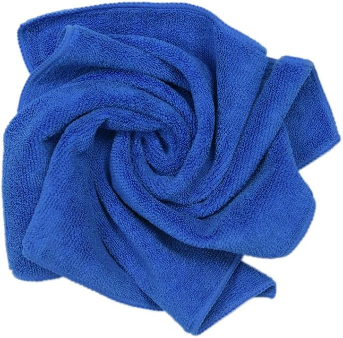 CARCAREZ Premium Microfiber Detailing Towels, 340 GSM Lint Free Car Buffing Waxing Polishing Drying Towels (12, Multicolor, 16x16 Inch)
