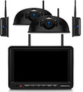 ZEROXCLUB 4 Cameras Wireless RV Backup System with 7-Inch Monitor, 2 Rear Sharkfin 2 Side Cameras, IR Night Vision, IP69k Waterproof Recording, Compatible with Furrion Pre-Wired RV Truck Trailer BW4